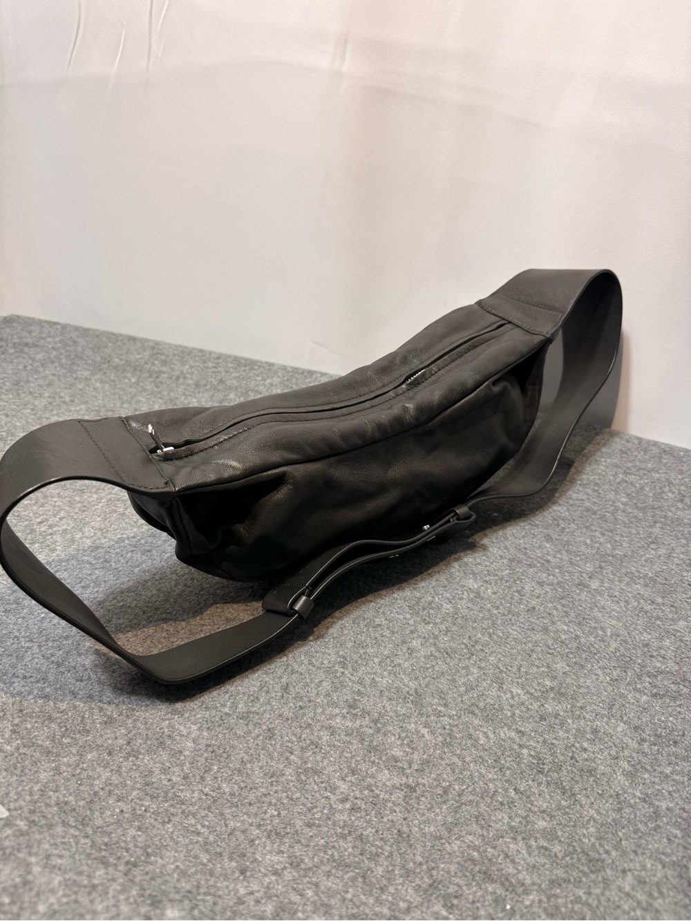 COS Black Leather Crescent Sling Crossbody Shoulder Bag - Picture 12 of 14